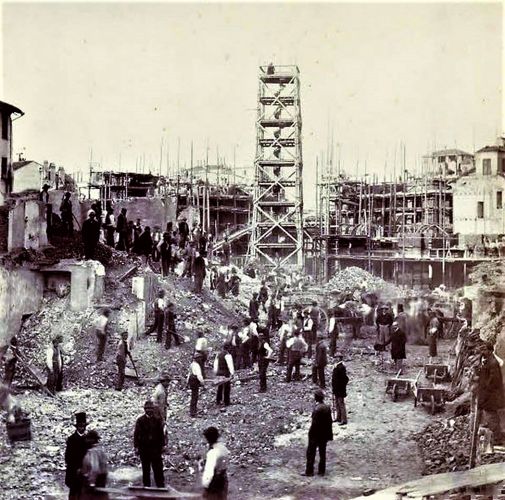 Inizio lavori Galleria di Milano - 1865