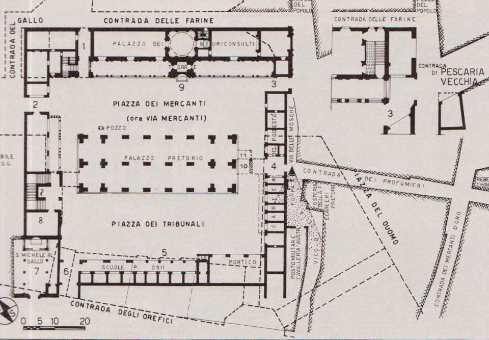 Pianta della Piazza del Broletto e contrade limitrofe (1865)