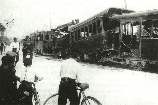 Carrozze incidentate alla Bettola di Figino