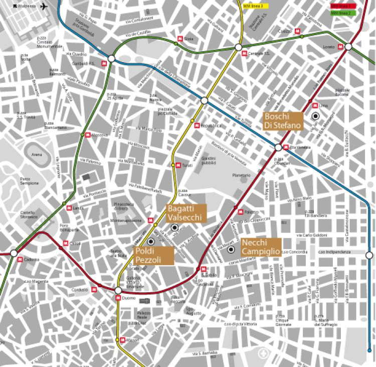 Mappa delle quattro Case Museo del circuito