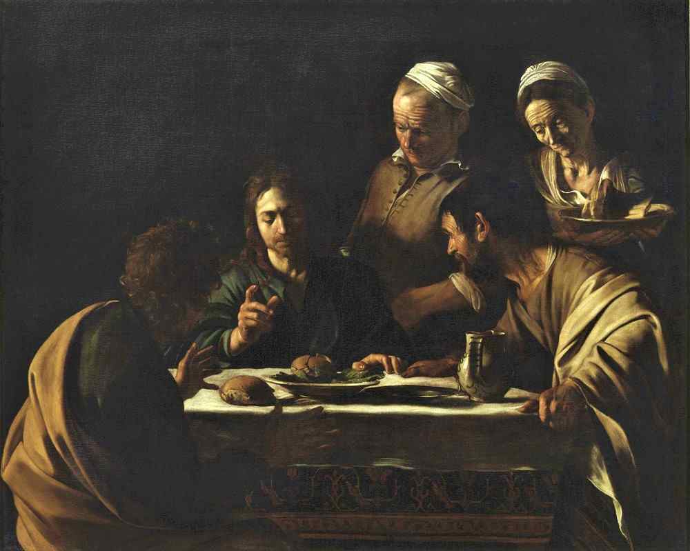 Cena in Emmaus, 1606/1607, olio su tela, cm 141x175 Pinacoteca Brera, seconda versione
