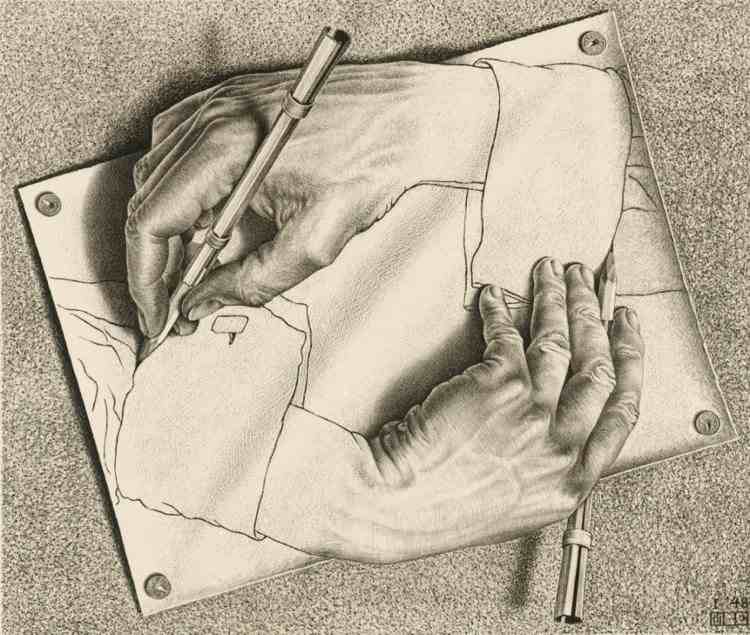 Escher, Mani che si disegnano foto 16
