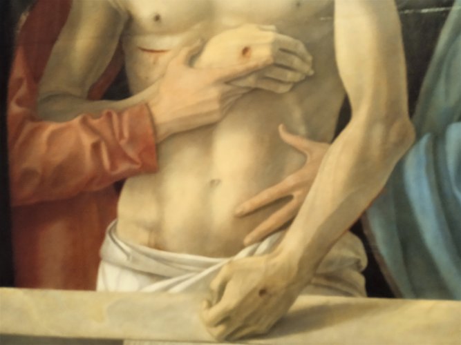 Giovanni Bellini, La Pietà, dettaglio mani